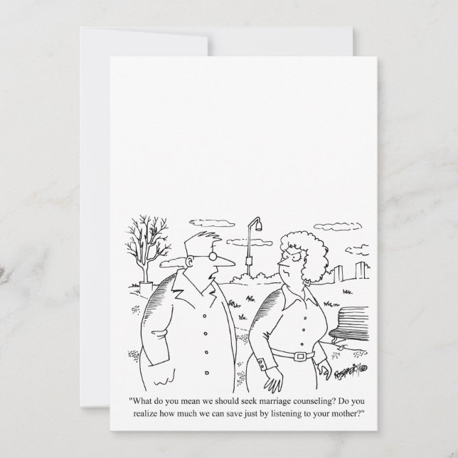Humourous Customizable Cartoon Wedding Invitation (Front)