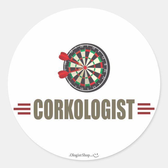 Humourous Darts Classic Round Sticker (Front)