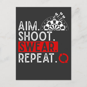 Humourous Darts Problems Dartboard Fun Hobby Dart  Postcard