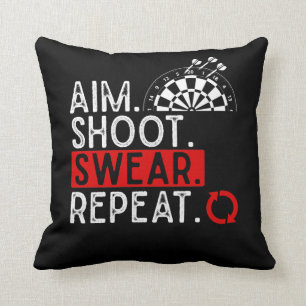 Humourous Darts Problems Dartboard Fun Hobby Dart  Throw Pillow