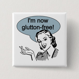 Humourous Dieting Glutton Free 2 Inch Square Button