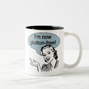 Humourous Dieting Glutton Free Two-Tone Coffee Mug