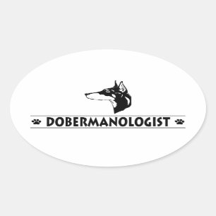 Humourous Doberman Pinscher Oval Sticker