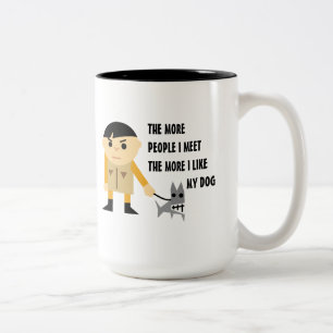 Humourous Dog Lovers Two-Tone Coffee Mug