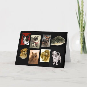 humourous dog park snow angels card