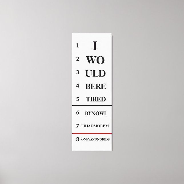 Humourous Eye Chart Canvas (Front)