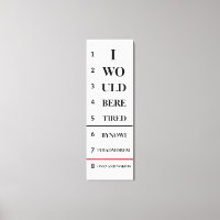 Humourous Eye Chart Canvas