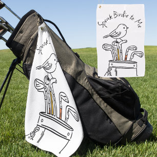 Humourous Father's Day Birdie Graphic Golf Towel