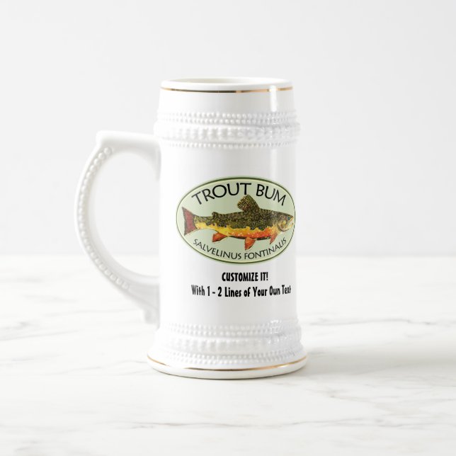 Humourous Fishing Beer Stein (Left)