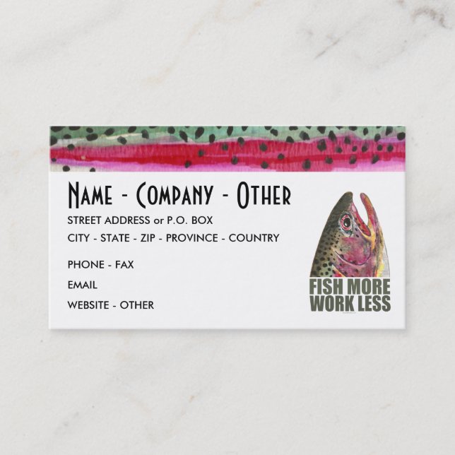 Humourous Fishing Business Card (Front)