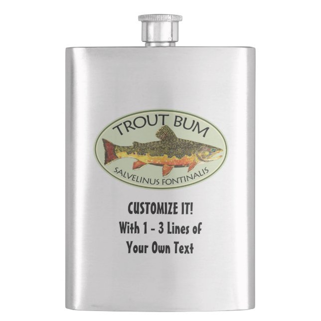 Humourous Fishing Hip Flask (Front)