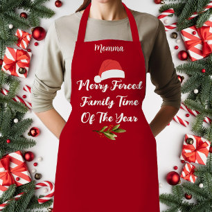 Humourous Forced Family Time Holiday Design Apron