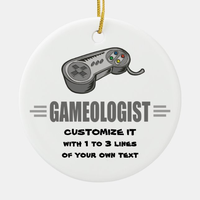 Humourous Gaming Ceramic Ornament (Front)