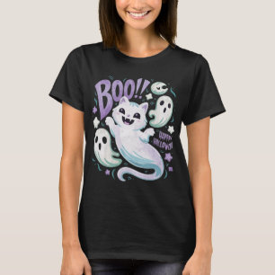 Humourous Ghost Cat Boo Kitty Halloween T-Shirt