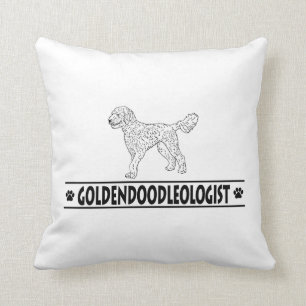 Humourous Goldendoodle Throw Pillow