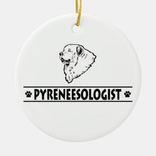 Humourous Great Pyrenees Ceramic Ornament