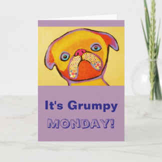 Humourous Greeting Card with Grumpy Puppy