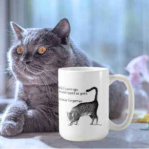 Humourous Grey Whimsical Cat Egyptian Mau Coffee Mug