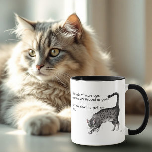 Humourous Grey Whimsical Cat Egyptian Mau Coffee Mug