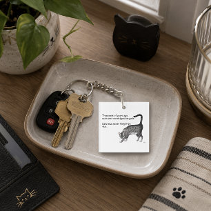 Humourous Grey Whimsical Cat Egyptian Mau Keychain