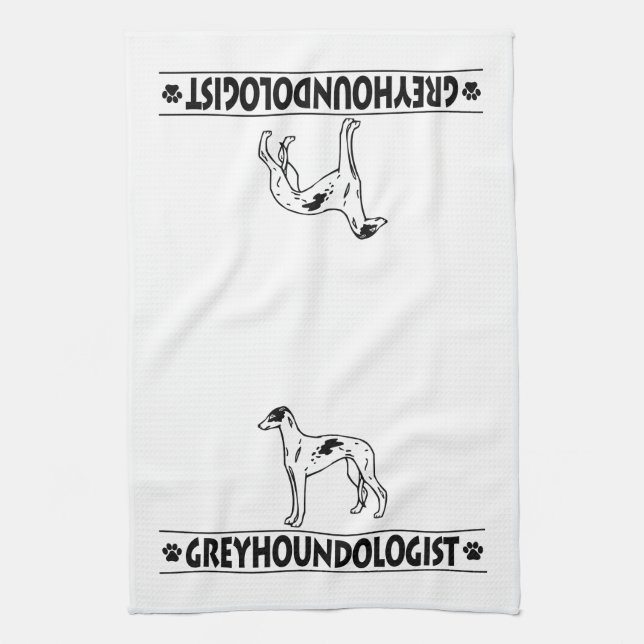 Humourous GREYHOUND DOGS Kitchen Towel (Vertical)