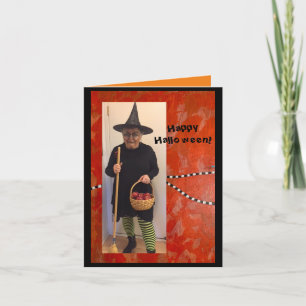 Humourous Halloween Witch Folded Greeting Card