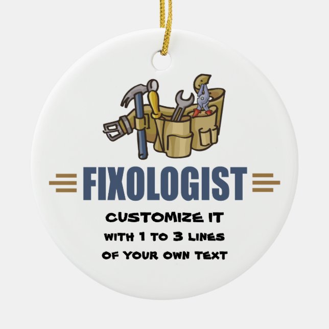 Humourous Handyman Ceramic Ornament (Front)