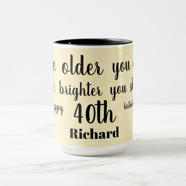 Humourous Happy 40th Birthday Mug (Center)