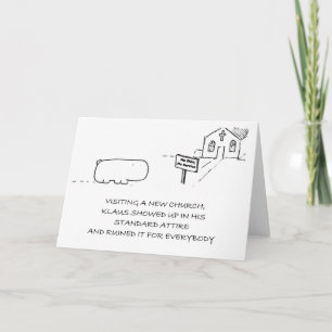 Humourous Hippo Church Greeting Card