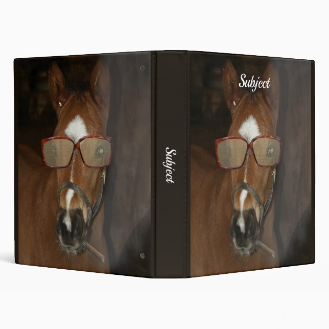 Humourous Horse Foal Smoking Cigar Binder (Background)