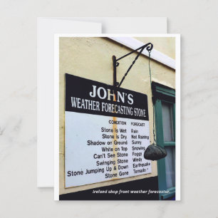 Humourous Ireland  Weather forecasting stone Postcard