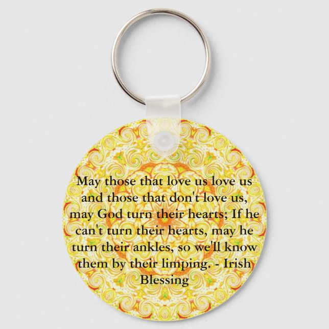 Humourous Irish Blessing from IRELAND Keychain (Front)