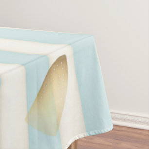 Humourous Iron Burn Mark Von Cute Baby Blue Stripe Tablecloth