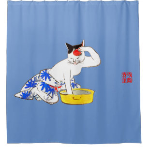 Humourous Japanese Cat Bathing I