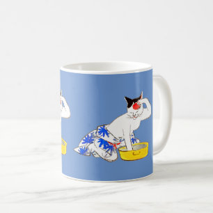 Humourous Japanese Cat Bathing I Coffee Mug