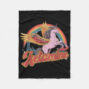 Humourous Ketamine Horse Emergency Funny Mental He Fleece Blanket
