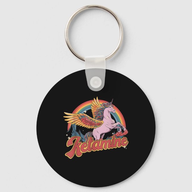 Humourous Ketamine Horse Emergency Funny Mental He Keychain (Front)