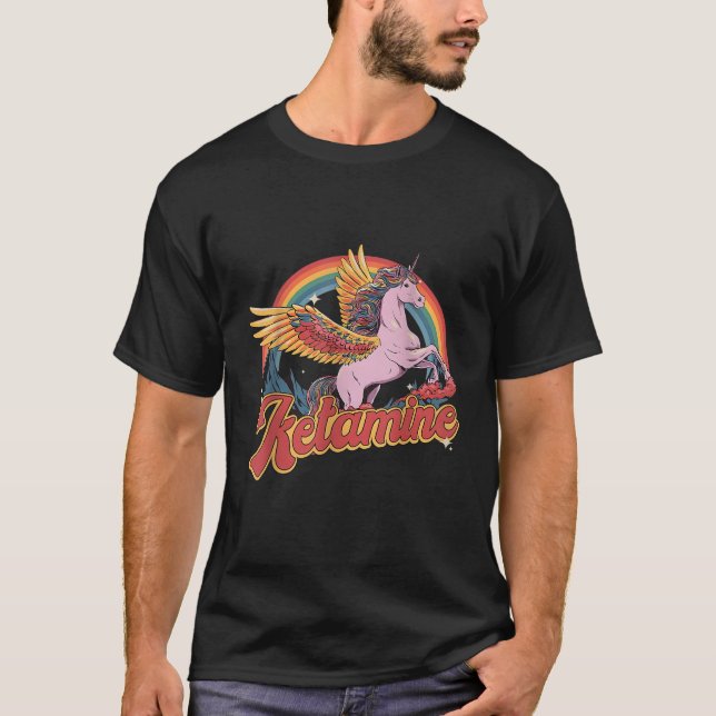 Humourous Ketamine Horse Emergency Funny Mental He T-Shirt (Front)