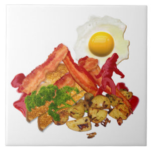 Humourous Ketchup Gone Squatchin for Bacon Tile