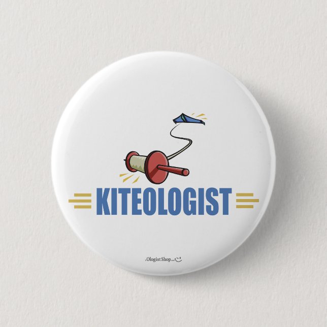Humourous Kite Flying 2 Inch Round Button (Front)