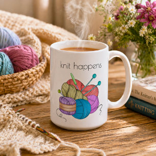 Humourous Knit Happens  Coffee Mug