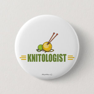 Humourous Knitting 2 Inch Round Button