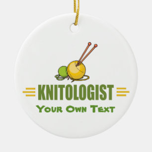Humourous Knitting Ceramic Ornament