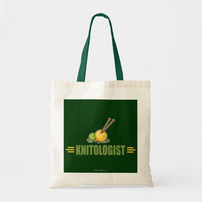 Humourous Knitting Tote Bag (Front)