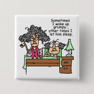 Humourous Let Grumpy Sleep 2 Inch Square Button