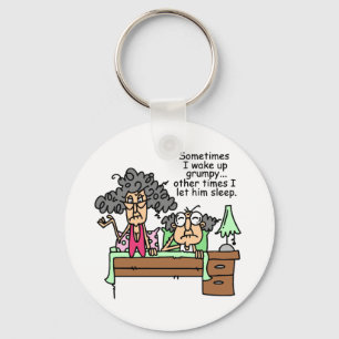 Humourous Let Grumpy Sleep Keychain