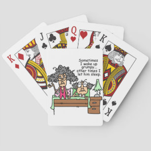 Humourous Let Grumpy Sleep Playing Cards