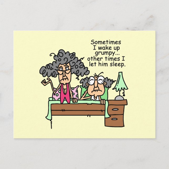 Humourous Let Grumpy Sleep Postcard (Front)