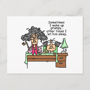 Humourous Let Grumpy Sleep Postcard