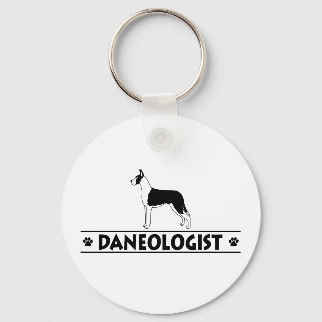 Humourous Mantle Great Dane Keychain (Front)